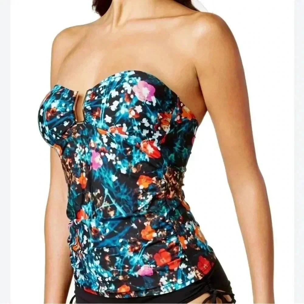 Calvin Klein Women's Swim Calvin Klein Exotic Poppy Hardware Convertible Tankini